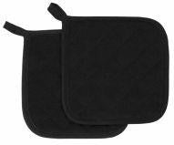 Chef Revival - Chef's Line® 8" x 8" Terry Black Flame Resistant Pot Holder - CLPT8BKBK