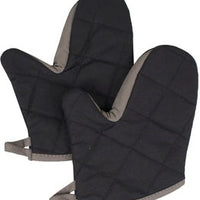 Chef Revival - Chef's Line® Pyrotex® PRO 10.5" Wrist Length Black Oven Mitt, Pair - CL2PX10BKBK