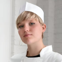 Chef Revival - Paper White Overseas Cap, Pack of 100 - DRC100