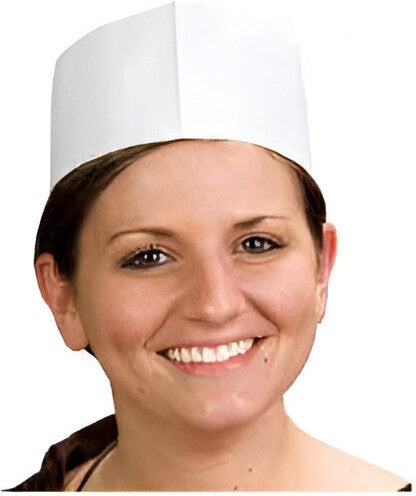 Chef Revival - Paper White Overseas Cap, Pack of 100 - DRC100