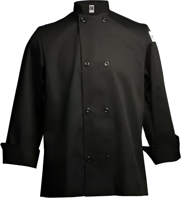 Chef Revival - Poly Cotton Basic Black Long Sleeve Chef Jacket With 8 Black Buttons - J061BK