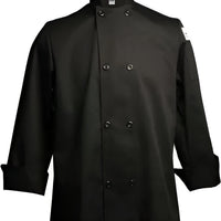 Chef Revival - Poly Cotton Basic Black Long Sleeve Chef Jacket With 8 Black Buttons - J061BK