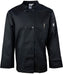 Chef Revival - Poly Cotton Basic Black Long Sleeve Chef Jacket With 8 Black Buttons With Pocket - J071BK