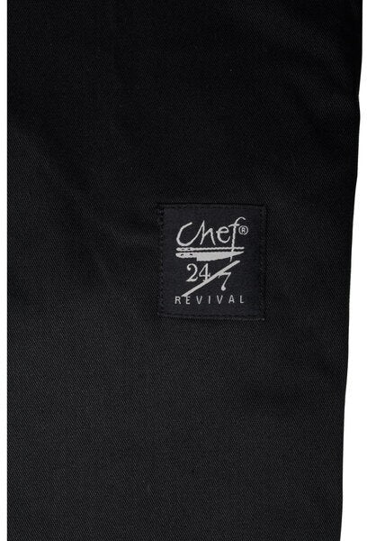 Chef Revival - Poly-Cotton Black Comfy Fit Baggy Pant with 2" Elastic Waistband -P020BK - DISCONTINUED