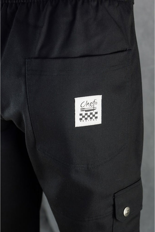 Chef Revival - Poly-Cotton Black Ladies Cargo Pant - LP002BK