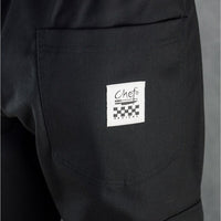 Chef Revival - Poly-Cotton Black Ladies Cargo Pant - LP002BK