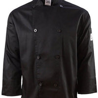 Chef Revival - Poly Cotton Black Long Sleeve Chef Jacket With 8 Black Buttons - J200BK