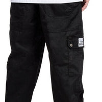 Chef Revival - Poly-Cotton Black Men's Cargo Pant with 2" Elastic Waistband - P024BK
