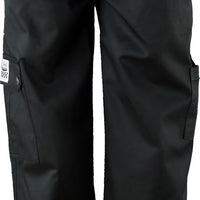 Chef Revival - Poly-Cotton Black Men's Cargo Pant with 2" Elastic Waistband - P024BK