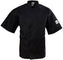 Chef Revival - Poly Cotton  Black Short Sleeve Chef Jacket With 10 Black Pearl Button - J109BK