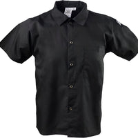 Chef Revival - Poly Cotton Black Short Sleeve Cook Shirt With 6 Snap Buttons - CS006BK - DISCONTINUED