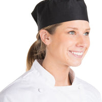 Chef Revival - Poly-Cotton Black Top Chef's Pillbox Hat & Mesh Top - H008