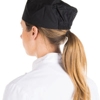 Chef Revival - Poly-Cotton Black Top Chef's Pillbox Hat & Mesh Top - H008