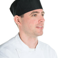 Chef Revival - Poly-Cotton Black Top Chef's Pillbox Hat & Mesh Top - H008