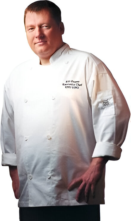 Chef Revival - Poly Cotton Classic White Long Sleeve Chef Jacket With 8 White Buttons - J002 - DISCONTINUED