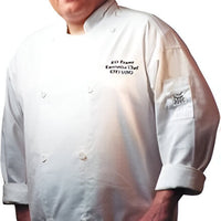 Chef Revival - Poly Cotton Classic White Long Sleeve Chef Jacket With 8 White Buttons - J002 - DISCONTINUED
