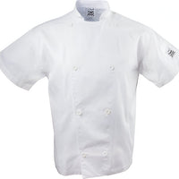 Chef Revival - Poly Cotton Classic White Short Sleeve Chef Jacket With 8 White Buttons - J005 - DISCONTINUED