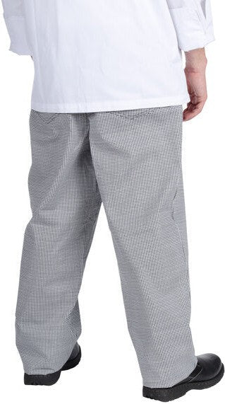 Chef Revival - Poly-Cotton Houndstooth Comfy Fit Baggy Pant with 2" Elastic Waistband - P020HT - DISCONTINUED