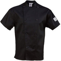 Chef Revival - Poly Cotton Performance Black Short Sleeve Chef Jacket With 8 Black Buttons - J205BK