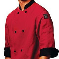 Chef Revival - Poly Cotton Tomato Crew Fresh 3/4 Sleeve Chef Jacket With 8 Black Buttons - J134TM - DISCONTINUED