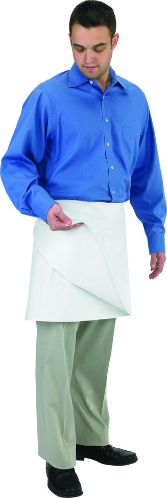 Chef Revival - Poly-Cotton White 4-Way No Pocket Waist Apron - 603FW