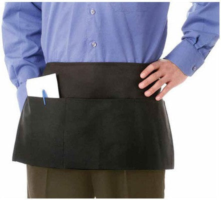 Chef Revival - Polyester Black 3 Pocket Waist Apron - 605PS-BK