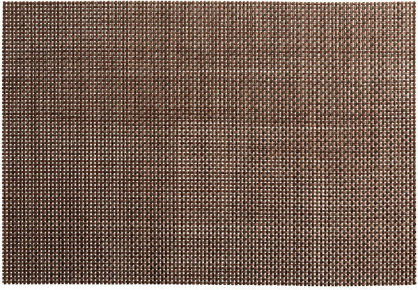 Chef Revival - RITZ® 13" x 19" PVC Rectangle Brown/Black/Silver 4x4 Open Basketweav Placemat, 12/Pack - 64902