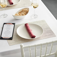 Chef Revival - RITZ® 13" x 19" PVC Rectangle Oatmeal Grass Cloth Placemat, 12/Pack - 64911
