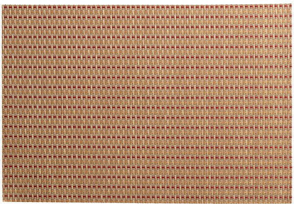 Chef Revival - RITZ® 13" x 19" PVC Rectangle Tan / Orange / Rust Open Basketweav Placemat, 12/Pack - 64905