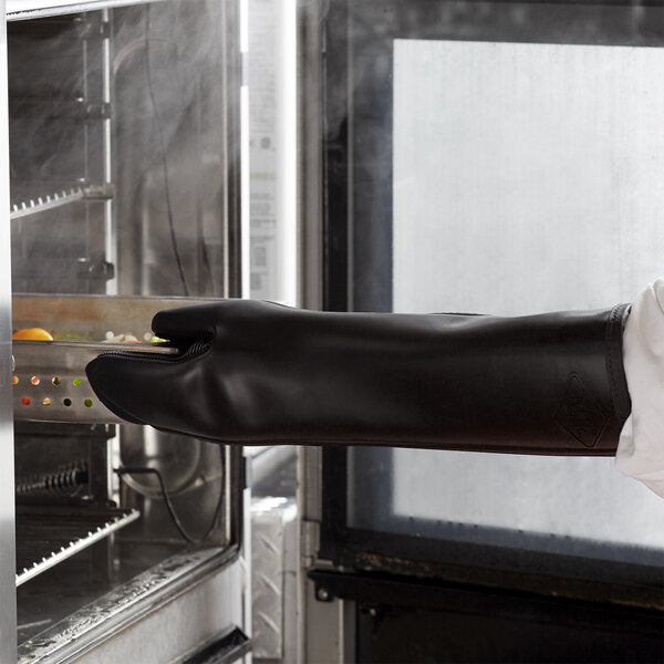 Chef Revival - RITZ® 17" Silicone Black Puppet Style Oven Mitt - RZS685PMBK17