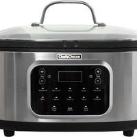 Chef's Choice - 6 Qt Capacity Black Stainless Steel Non-Stick Extra-Large 20-in-1 Multi Slow Cooker - VCCC20SS13