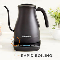 Chef's Choice - Black 1 L Cordless Electric Gooseneck Kettle - KTCC1LMB13