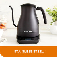 Chef's Choice - Black 1 L Cordless Electric Gooseneck Kettle - KTCC1LMB13