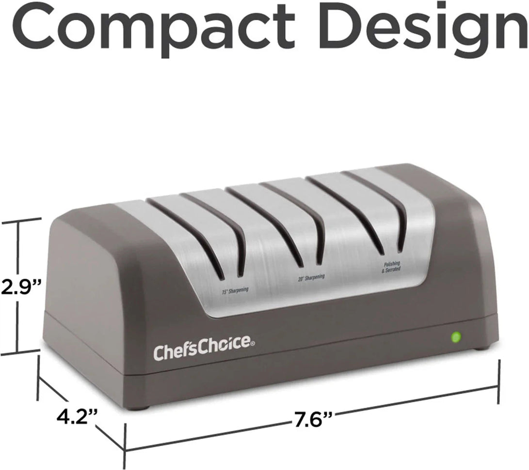 Chef's Choice - Grey Rechargeable Three-Stage 20° Dizor AngleSelect DC 1520 Electric Knife Sharpener, Gift Box - SHC52BGY11