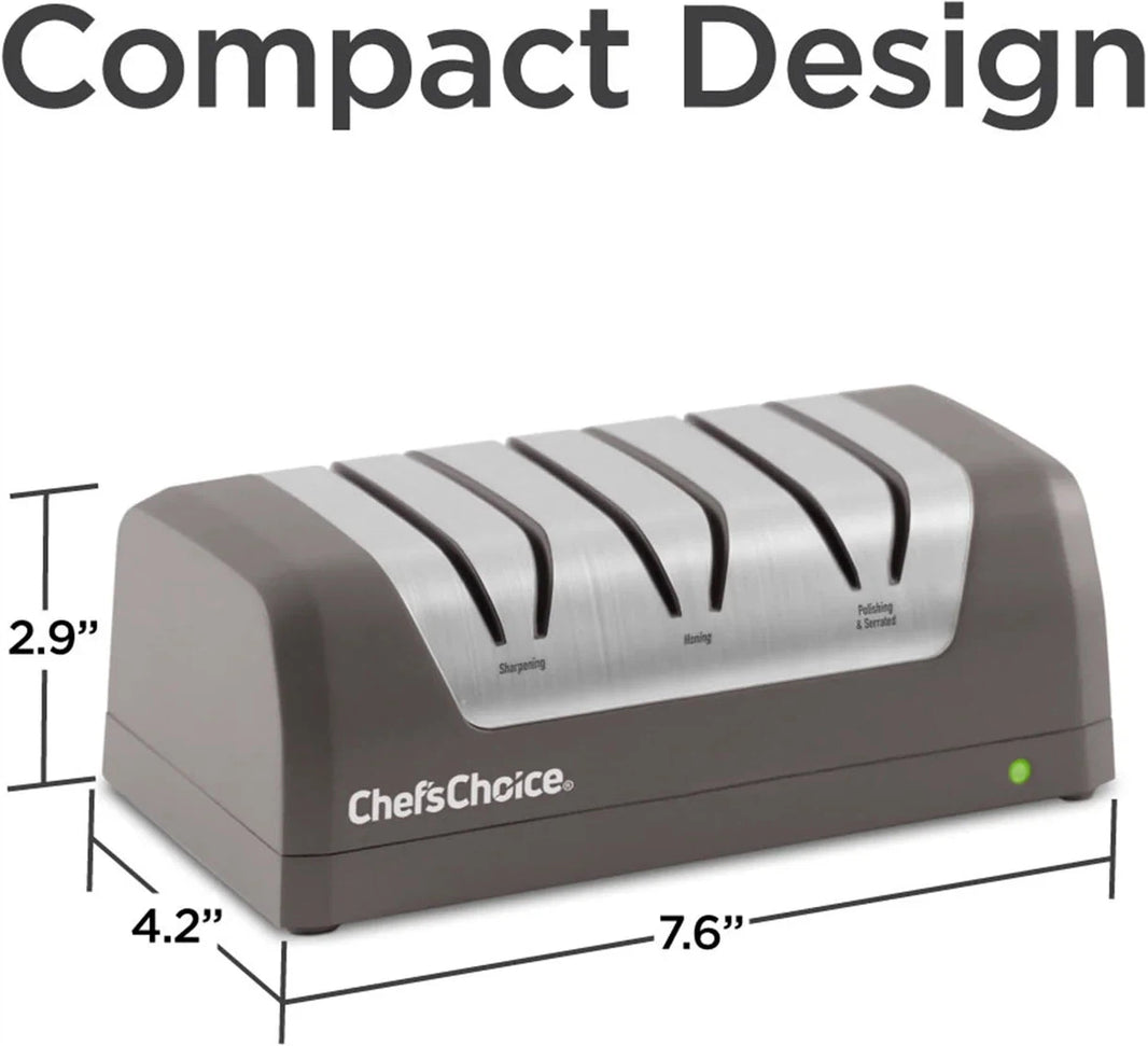 Chef's Choice - Grey Rechargeable Three-Stage 20° Dizor DC 320 Electric Knife Sharpener, Gift Box - SHC32BGY11