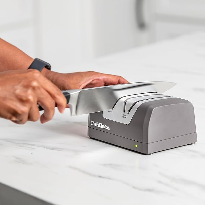 Chef's Choice - Grey Rechargeable Two-Stage DC 220 Electric Knife Sharpener with 2-Stage 20° Dizor, Gift Box - SHC22BGY11