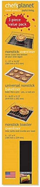 Chef's Planet - Nonstick Oven/Bake/Toaster Liner, Pack of 3 - CP079