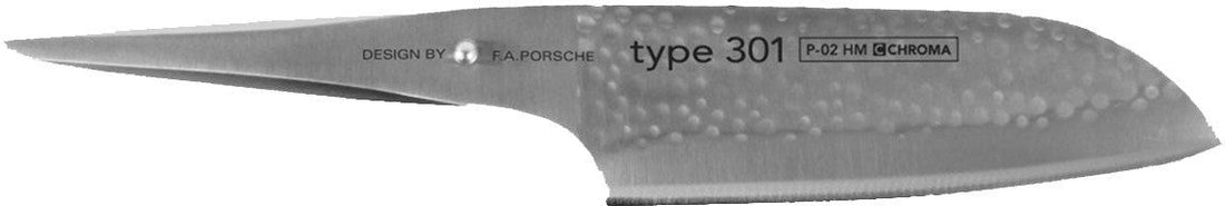 Chroma Knives - 7.25" Santoku Knife Hammered Finish - P02 HM