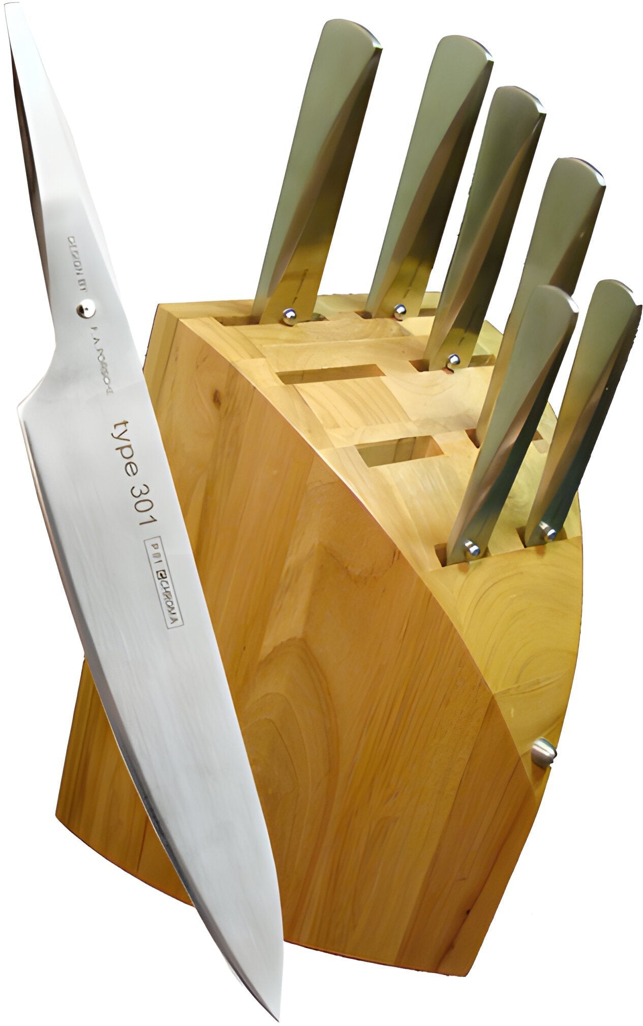 Chroma Knives - 8 Piece Knife Block Set (Includes P01, P02, P04, P05, P06, P09, P19, P12) - PO131