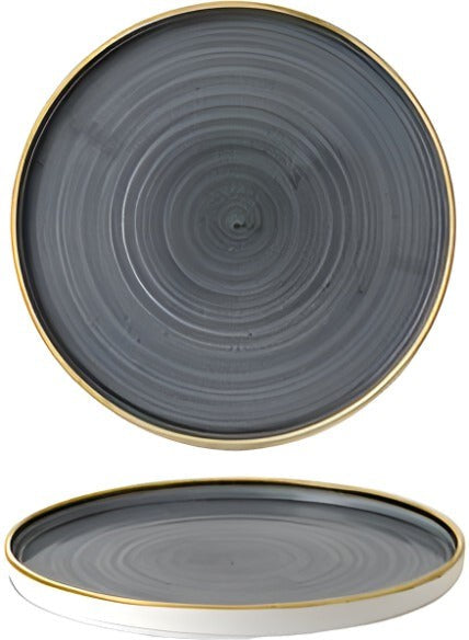 Churchill - 10.2" Super Vitrified Stonecast Blueberry Chefs' Walled Plate, Pack of 6 - SBBSWP261