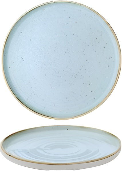 Churchill - 10.2" Super Vitrified Stonecast Duck Egg Blue Chefs' Walled Plate, Pack of 6 - SDESWP261