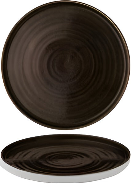 Churchill - 10.2" Super Vitrified Stonecast Patina Iron Black Chefs' Walled Plate Pack of 6 - PAIBWP261