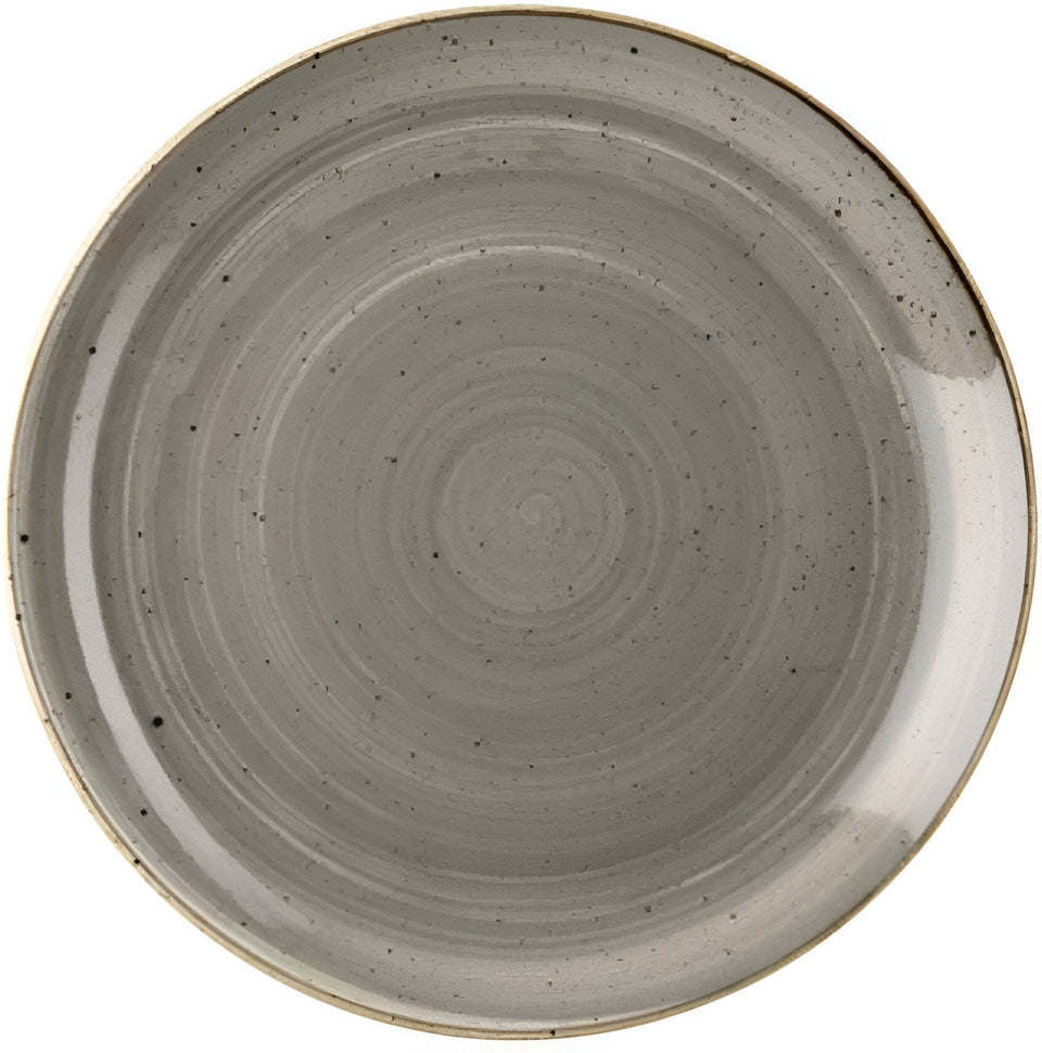 Churchill - 10.25" Super Vitrified Stonecast Peppercorn Grey Intermediate Coupe Plate, Pack of 12 - SPGSEV101