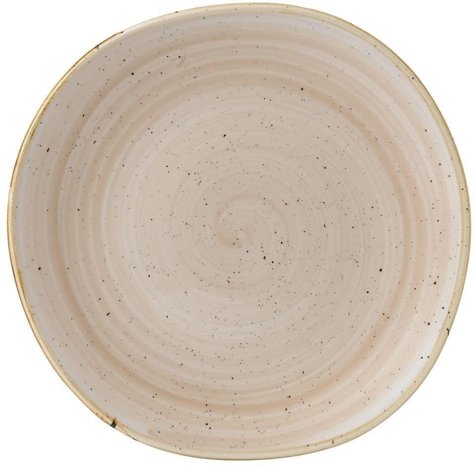 Churchill - 10.3" Super Vitrified Stonecast Nutmeg Cream Organic Round Plate, Set of 12 - SNMSOG101