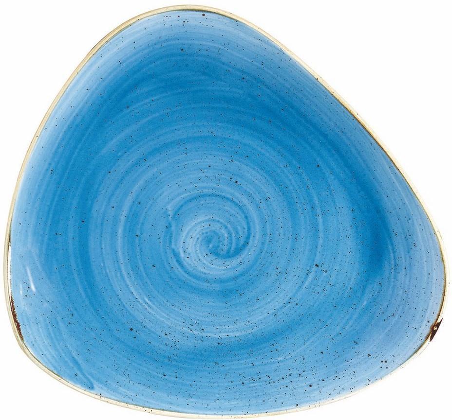 Churchill - 10.4" Super Vitrified Stonecast Cornflower Blue Triangle Plate, Pack of 12 - SCFSTR101