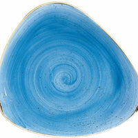 Churchill - 10.4" Super Vitrified Stonecast Cornflower Blue Triangle Plate, Pack of 12 - SCFSTR101