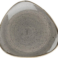 Churchill - 10.4" Super Vitrified Stonecast Peppercorn Grey Triangle Plate, Pack of 12 - SPGSTR101