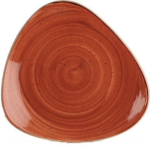 Churchill - 10.4" Super Vitrified Stonecast Spiced Orange Triangle Plate, Pack of 12 - SSOSTR101