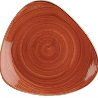 Churchill - 10.4" Super Vitrified Stonecast Spiced Orange Triangle Plate, Pack of 12 - SSOSTR101
