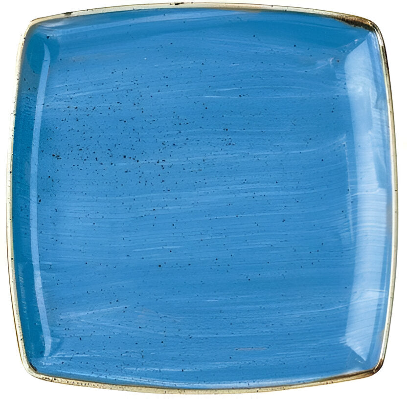 Churchill - 10.5" Super Vitrified Stonecast Cornflower Blue Deep Square Plate, Pack of 6 - SCFSDS101